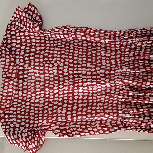 Red ruffled blouse Size M - Picture 7 of 8